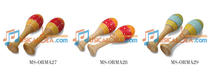 Colorful Wooden Maracas, ORFF Musical instrument, Kid Musical Toy