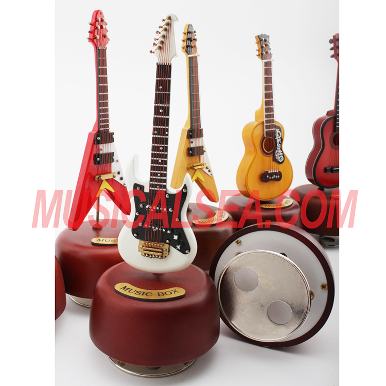 Mini Guitar Miniature Electric Guitar Bass Model Miniature Wooden